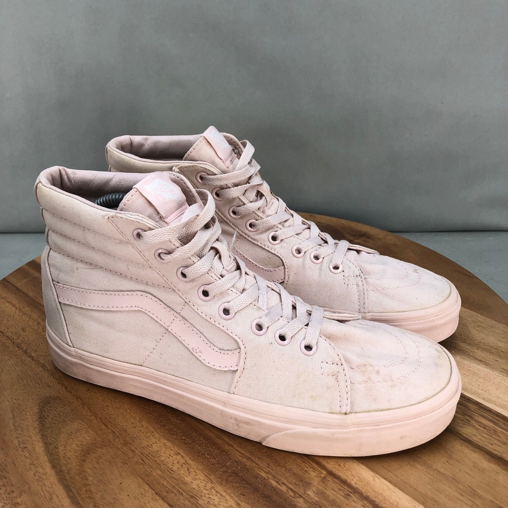 Vans Old Skool Sk8-Hi Canvas Sneakers Pink Lace Up Skate Shoes Womens 10.5
